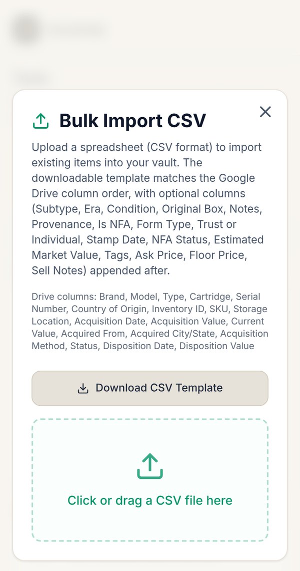 Bulk Import CSV