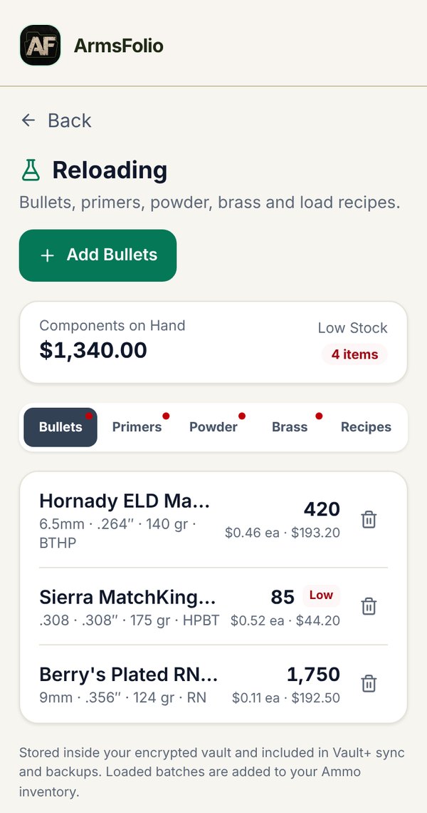 Bullets tab