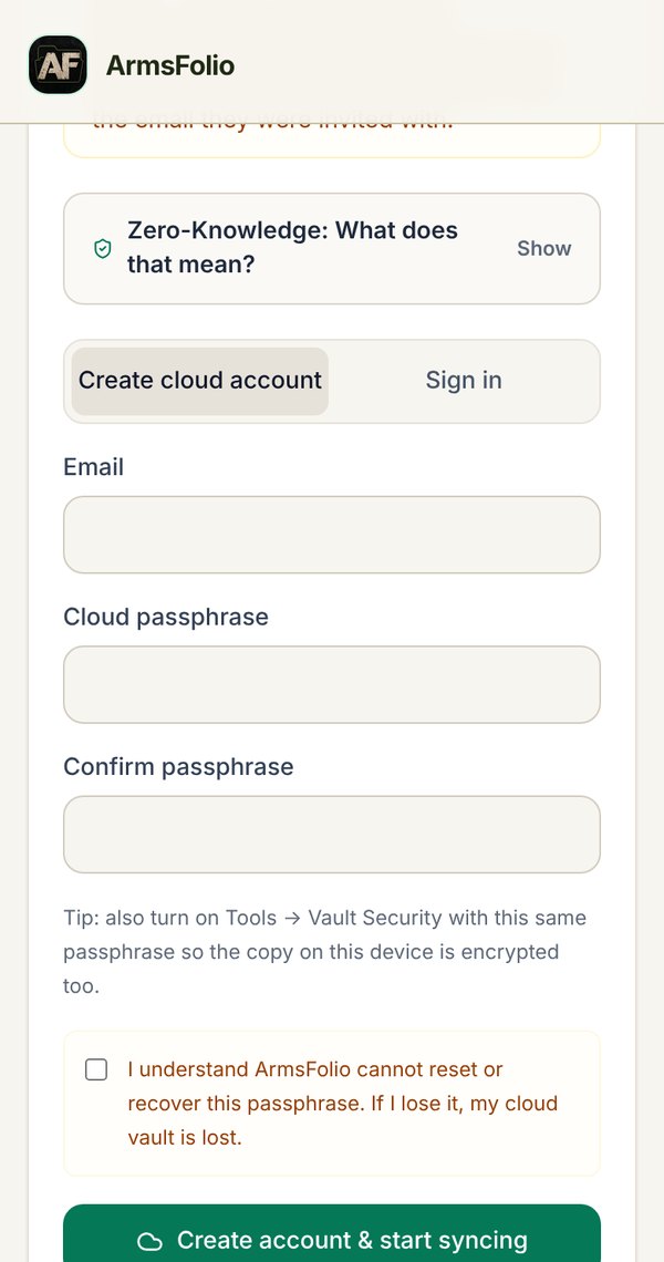 Create cloud account